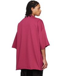 fuchsia T-Shirt mit einem Rundhalsausschnitt von Rick Owens