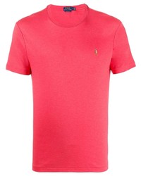 fuchsia T-Shirt mit einem Rundhalsausschnitt von Polo Ralph Lauren