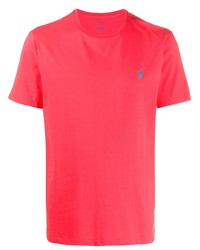 fuchsia T-Shirt mit einem Rundhalsausschnitt von Polo Ralph Lauren