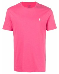 fuchsia T-Shirt mit einem Rundhalsausschnitt von Polo Ralph Lauren