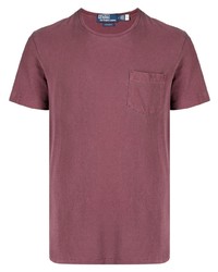 fuchsia T-Shirt mit einem Rundhalsausschnitt von Polo Ralph Lauren
