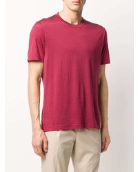 fuchsia T-Shirt mit einem Rundhalsausschnitt von Brunello Cucinelli