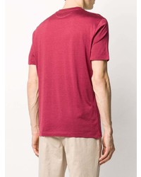 fuchsia T-Shirt mit einem Rundhalsausschnitt von Brunello Cucinelli