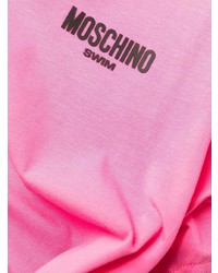 fuchsia T-Shirt mit einem Rundhalsausschnitt von Moschino