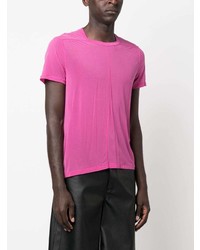 fuchsia T-Shirt mit einem Rundhalsausschnitt von Rick Owens