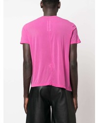 fuchsia T-Shirt mit einem Rundhalsausschnitt von Rick Owens