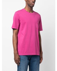 fuchsia T-Shirt mit einem Rundhalsausschnitt von Drumohr