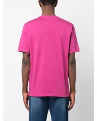 fuchsia T-Shirt mit einem Rundhalsausschnitt von Drumohr