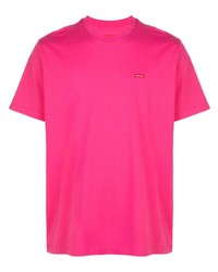 fuchsia T-Shirt mit einem Rundhalsausschnitt von Supreme