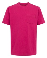 fuchsia T-Shirt mit einem Rundhalsausschnitt von Supreme