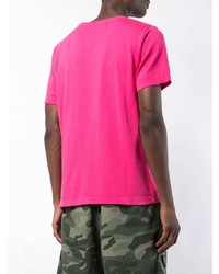 fuchsia T-Shirt mit einem Rundhalsausschnitt von Off-White