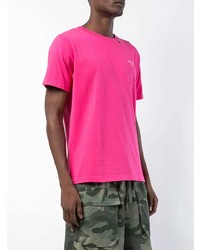 fuchsia T-Shirt mit einem Rundhalsausschnitt von Off-White