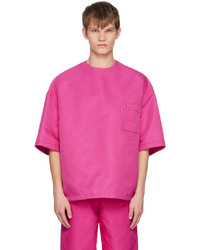 fuchsia T-Shirt mit einem Rundhalsausschnitt von Valentino