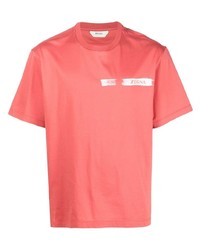 fuchsia T-Shirt mit einem Rundhalsausschnitt von Zegna