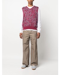 fuchsia Trägershirt mit Paisley-Muster von Pop Trading Company