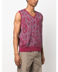 fuchsia Trägershirt mit Paisley-Muster von Pop Trading Company