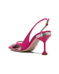 fuchsia verzierte Leder Pumps von Miu Miu