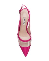 fuchsia verzierte Leder Pumps von Miu Miu