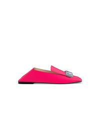 fuchsia verzierte Leder Slipper