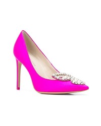 fuchsia verzierte Satin Pumps von Sophia Webster