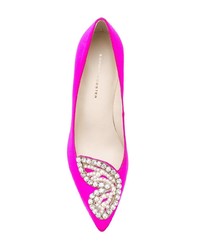 fuchsia verzierte Satin Pumps von Sophia Webster