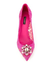 fuchsia verzierte Spitze Pumps von Dolce & Gabbana