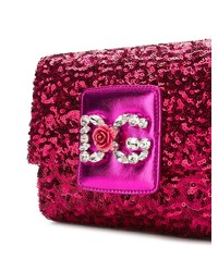 fuchsia verzierte Umhängetasche von Dolce & Gabbana