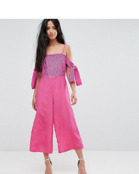 fuchsia verzierter Jumpsuit aus Pailletten