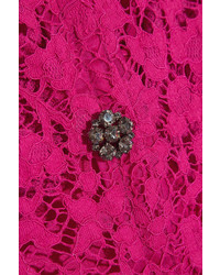 fuchsia verziertes Spitze Ballkleid von Dolce & Gabbana