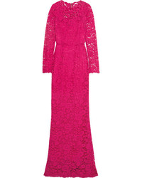 fuchsia verziertes Spitze Ballkleid von Dolce & Gabbana