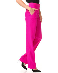 fuchsia weite Hose aus Seide von Nina Ricci