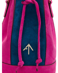 fuchsia Wildleder Beuteltasche von Manu Atelier