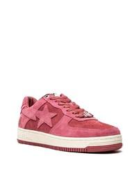 fuchsia Wildleder niedrige Sneakers von A Bathing Ape