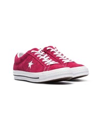 fuchsia Wildleder niedrige Sneakers von Converse