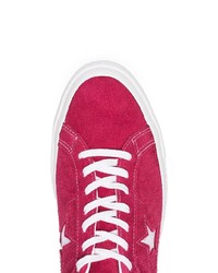 fuchsia Wildleder niedrige Sneakers von Converse