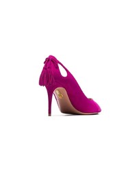 fuchsia Wildleder Pumps mit Ausschnitten von Aquazzura