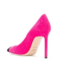 fuchsia Wildleder Pumps von Saint Laurent