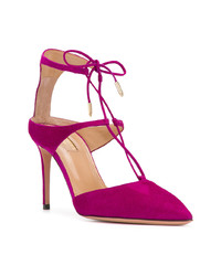 fuchsia Wildleder Pumps von Aquazzura