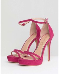 fuchsia Wildleder Sandaletten von Head Over Heels