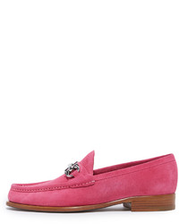 fuchsia Wildleder Slipper von Salvatore Ferragamo