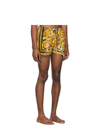 gelbe bedruckte Badeshorts von Versace Underwear