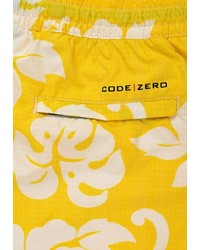 gelbe bedruckte Badeshorts von CODE-ZERO