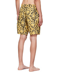 gelbe bedruckte Badeshorts von Versace Underwear