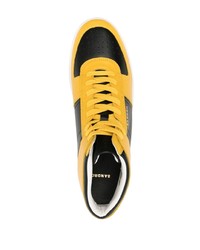 gelbe bedruckte hohe Sneakers aus Leder von Sandro