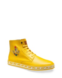 gelbe bedruckte hohe Sneakers