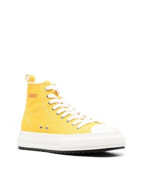 gelbe bedruckte hohe Sneakers von DSQUARED2