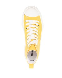 gelbe bedruckte hohe Sneakers von DSQUARED2