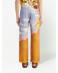 gelbe bedruckte Jeans von Etro