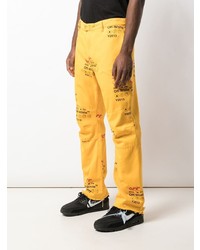 gelbe bedruckte Jeans von Off-White