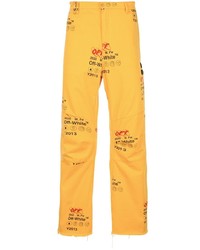 gelbe bedruckte Jeans von Off-White